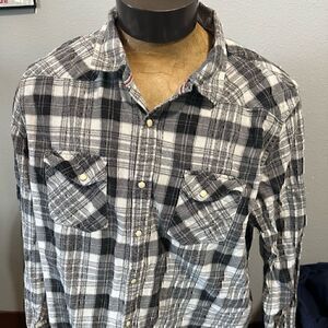 Desert Son Flag & Anthem Mens XXL Pearl Snap Long Sleeve Plaid Button Down